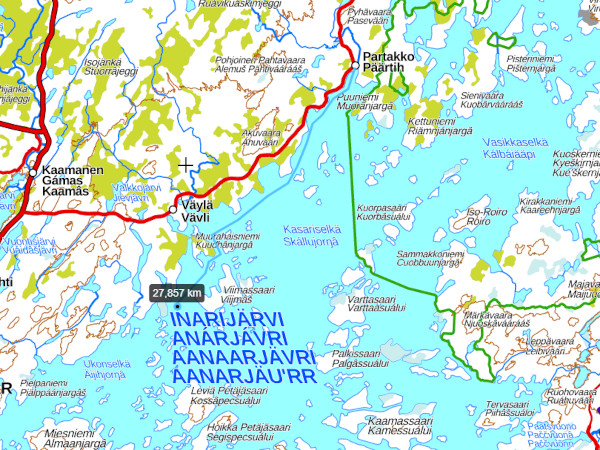 Inarijärven kartta